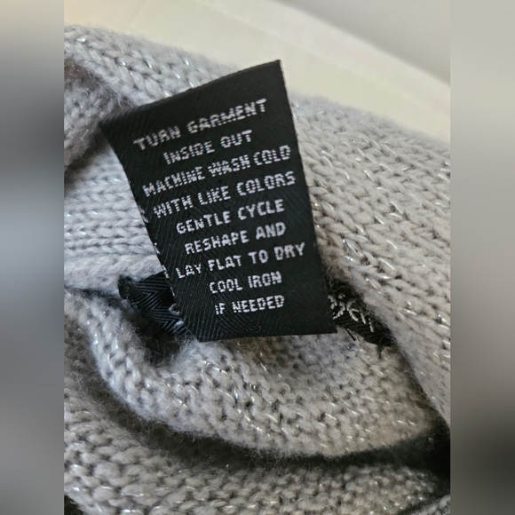 Silver shimmer cowl neck sweater size small - Picture 5 of 5